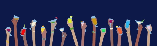 Cheers Mate 2026 - Hands Toasting & Clinking Drink Glasses 36xAI