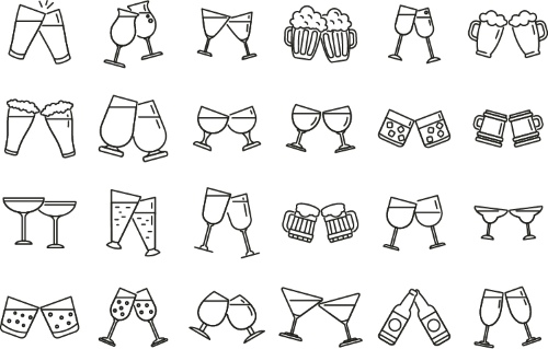 Cheers Mate 2026 - Hands Toasting & Clinking Drink Glasses 36xAI