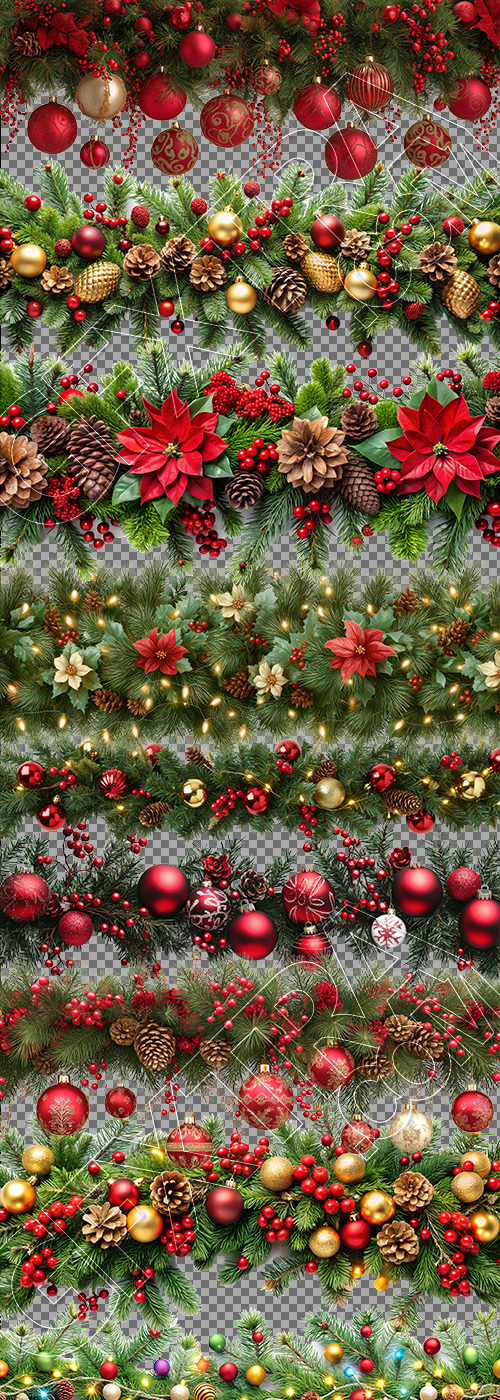 Christmas Garlands Isolated Collection 28xPNG
