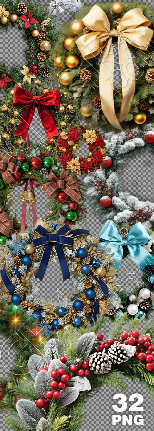Christmas Wreaths & Garlands 32xPNG Christmas Wreaths & Garlands 32xPNG