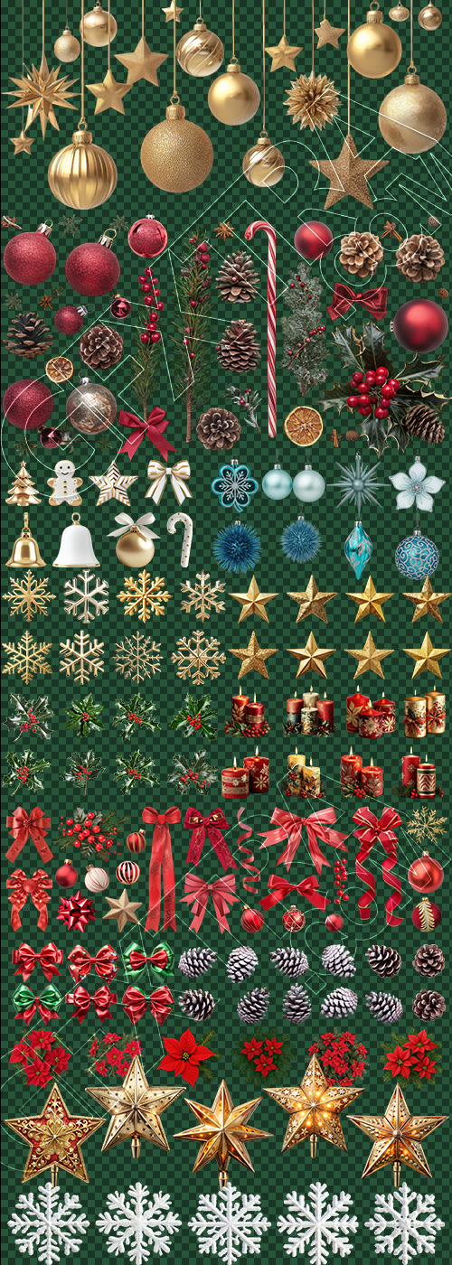 Christmas Decoration Elements 35xPNG