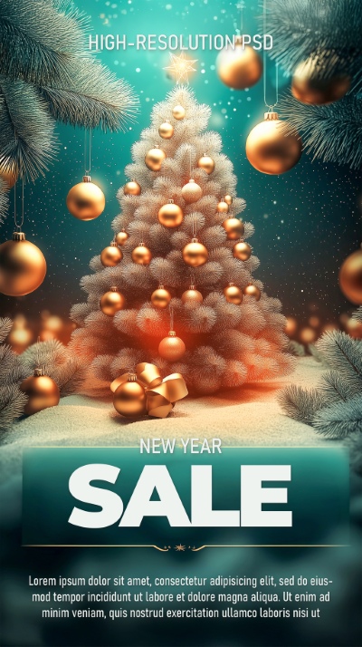 Christmas New Year Card Templates & Text Effects 28xPSDT