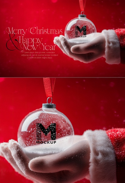 Christmas New Year Card Templates & Text Effects 28xPSDT