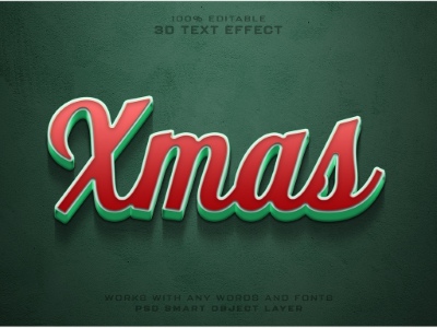Christmas New Year Card Templates & Text Effects 28xPSDT