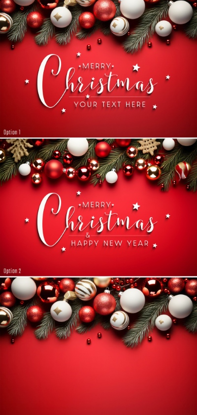Christmas New Year Card Templates & Text Effects 28xPSDT