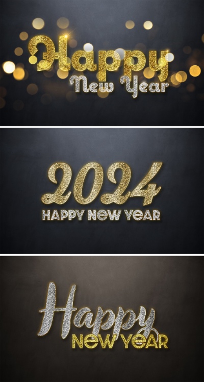 Christmas New Year Card Templates & Text Effects 28xPSDT