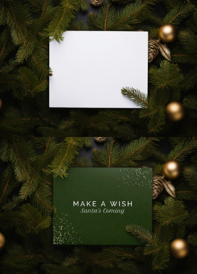 Christmas New Year Card Templates & Text Effects 28xPSDT