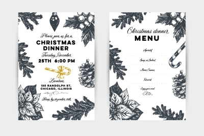 Christmas Party Invitation & Celebration Card Templates #3, 25xAI Christmas Party Invitation & Celebration Card Templates #3, 25xAI