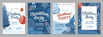 Christmas Party Invitation & Celebration Card Templates #3, 25xAI Christmas Party Invitation & Celebration Card Templates #3, 25xAI
