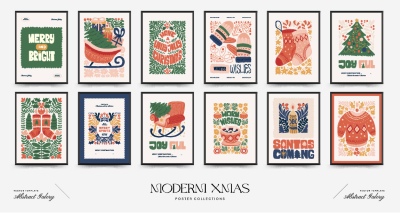 Christmas Party Invitation & Celebration Card Templates #4, 25xAI Christmas Party Invitation & Celebration Card Templates #4, 25xAI