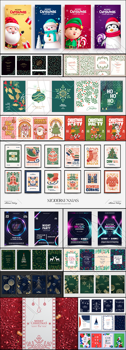 Christmas Party Invitation & Celebration Card Templates #4, 25xAI Christmas Party Invitation & Celebration Card Templates #4, 25xAI