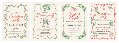 Christmas Party Invitation & Celebration Card Templates #6, 25xAI Christmas Party Invitation & Celebration Card Templates #6, 25xAI