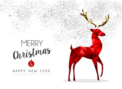 Merry Christmas Greeting Cards #4, Deers 30xAI