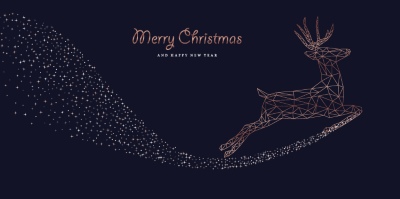 Merry Christmas Greeting Cards #4, Deers 30xAI