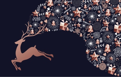 Merry Christmas Greeting Cards #4, Deers 30xAI