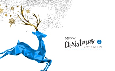 Merry Christmas Greeting Cards #4, Deers 30xAI