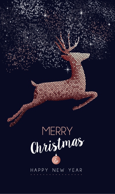 Merry Christmas Greeting Cards #4, Deers 30xAI