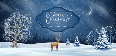Merry Christmas Greeting Cards #4, Deers 30xAI