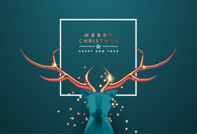 Merry Christmas Greeting Cards #4, Deers 30xAI