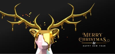 Merry Christmas Greeting Cards #4, Deers 30xAI