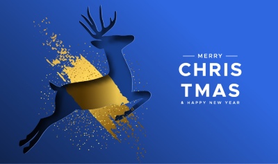 Merry Christmas Greeting Cards #4, Deers 30xAI