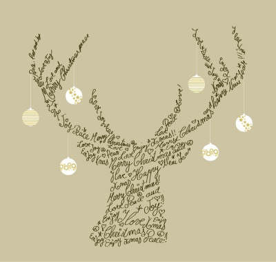 Merry Christmas Greeting Cards #4, Deers 30xAI