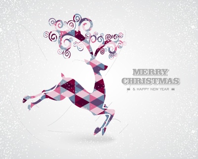 Merry Christmas Greeting Cards #4, Deers 30xAI
