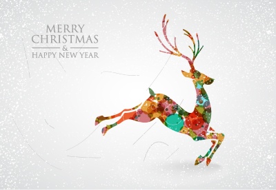 Merry Christmas Greeting Cards #4, Deers 30xAI
