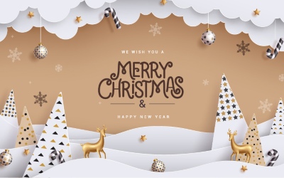 Merry Christmas Greeting Cards #4, Deers 30xAI