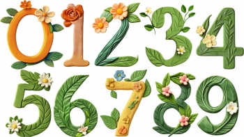 3D Clay Playdough Alphabet & Numbers PNG