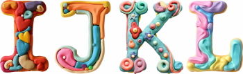 3D Clay Playdough Alphabet & Numbers PNG