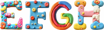 3D Clay Playdough Alphabet & Numbers PNG