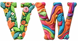 3D Clay Playdough Alphabet & Numbers PNG