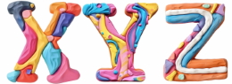 3D Clay Playdough Alphabet & Numbers PNG
