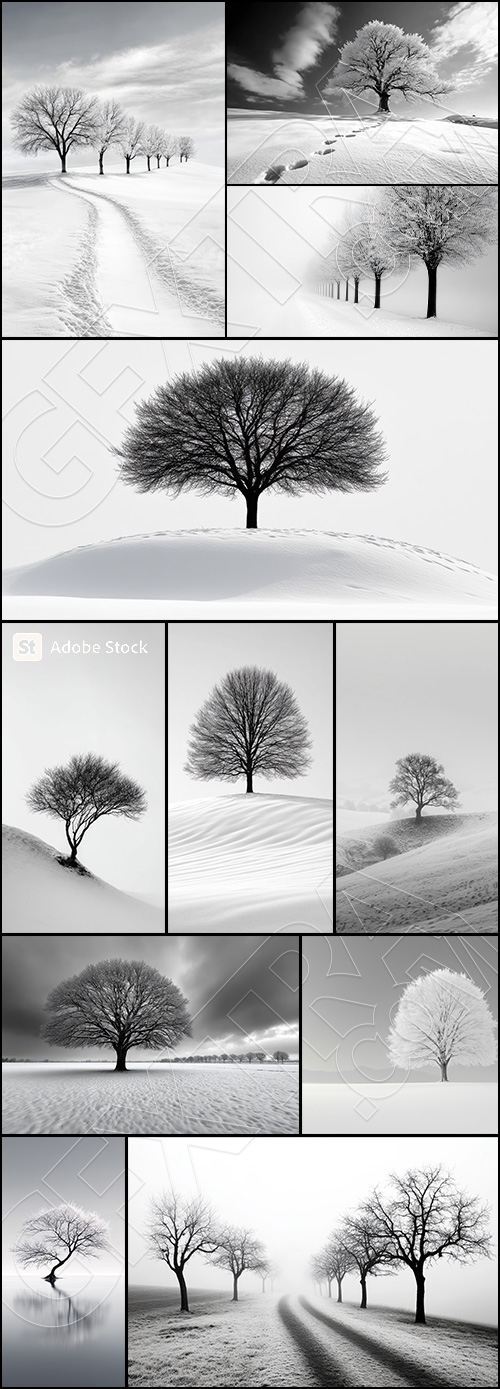 Solitary Tree Standing in a Snowy Landscape 29xJPEG Solitary Tree Standing in a Snowy Landscape 29xJPEG