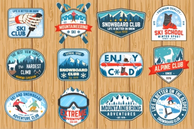 Winter Sports Templates, Badgets & Logos 26xAI