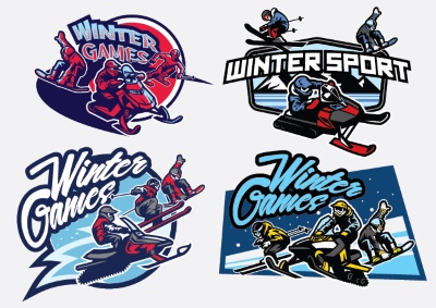 Winter Sports Templates, Badgets & Logos 26xAI