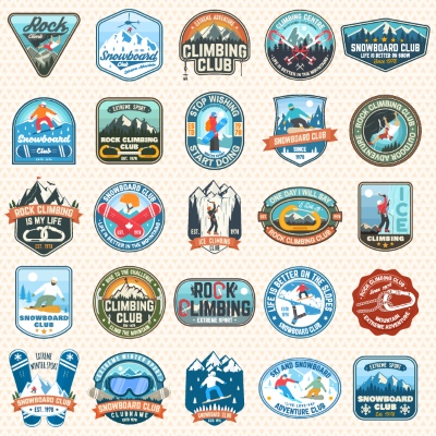 Winter Sports Templates, Badgets & Logos 26xAI