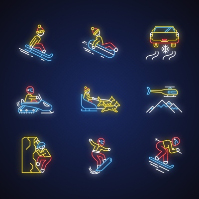 Winter Sports Templates, Badgets & Logos 26xAI