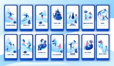 Winter Sports Templates, Badgets & Logos 26xAI