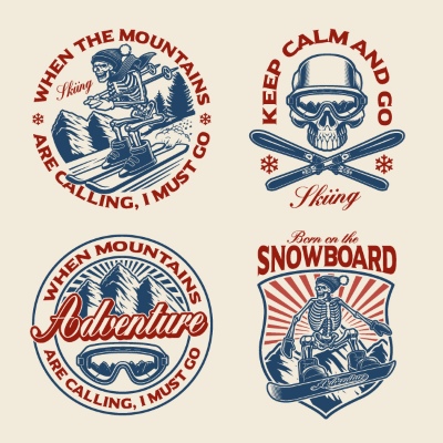 Winter Sports Templates, Badgets & Logos 26xAI
