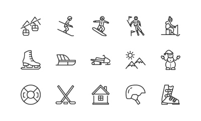 Winter Sports Templates, Badgets & Logos 26xAI