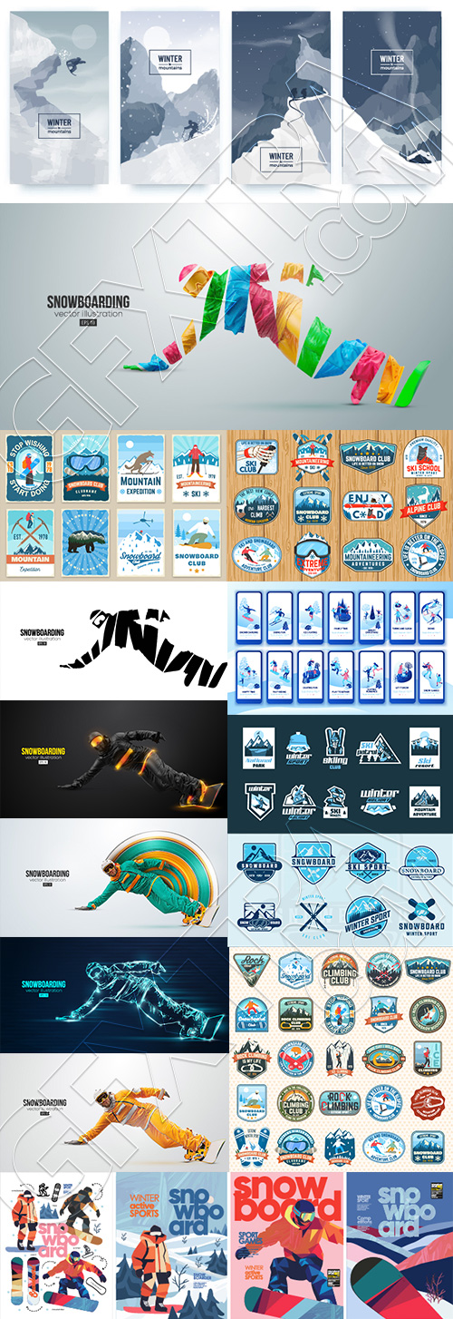 Winter Sports Templates, Badgets & Logos 26xAI Winter Sports Templates, Badgets & Logos 26xAI