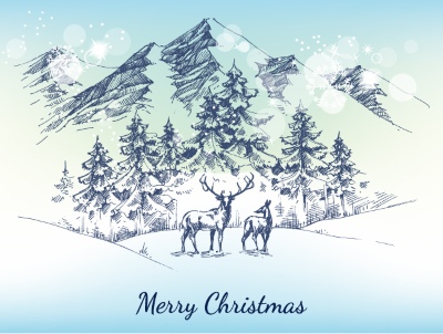 Winter Landscape Sketches 25xAI