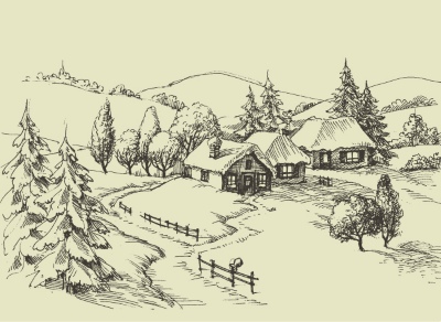 Winter Landscape Sketches 25xAI