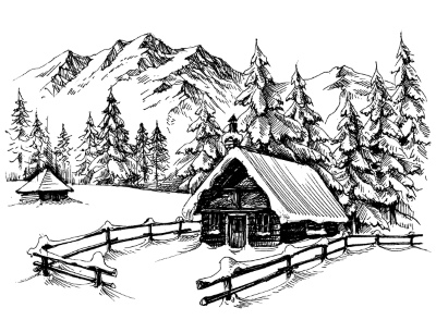 Winter Landscape Sketches 25xAI