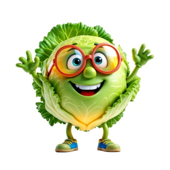 3D Illustrated Funny Cartoon Style Veggies 33xPNG