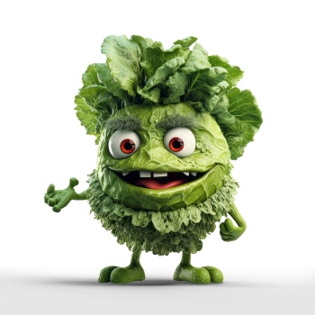 3D Illustrated Funny Cartoon Style Veggies 33xPNG