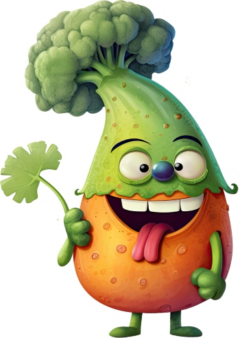 3D Illustrated Funny Cartoon Style Veggies 33xPNG