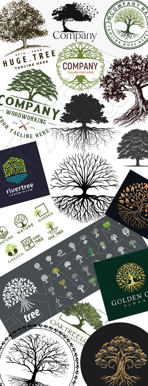 Tree Logos & Design Elements #2, 25xAI Tree Logos & Design Elements #2, 25xAI
